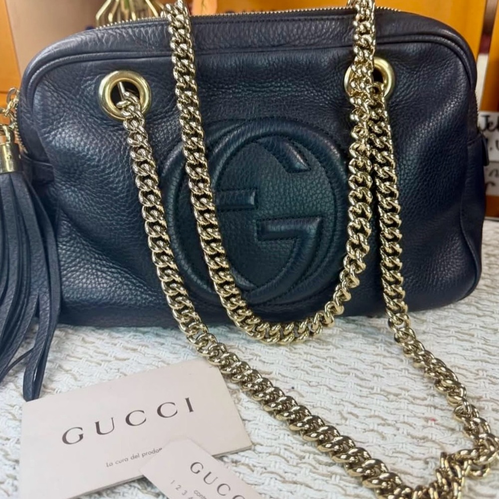 GUCCI Soho Chain Shoulder Bag Black